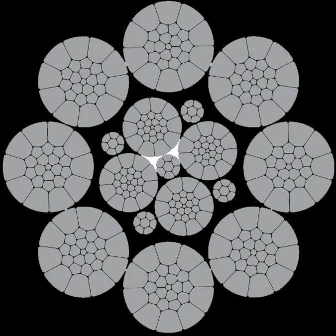 Ασύστροφο συρματόσχοινο με συμπιεσμένους εξωτερικούς κλώνους. Ετερόστροφο με εσωτερικό πλαστικό ένθετο