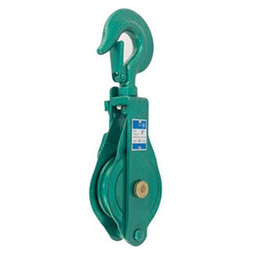 Green paint snatch pulley block single/double with hook/eye