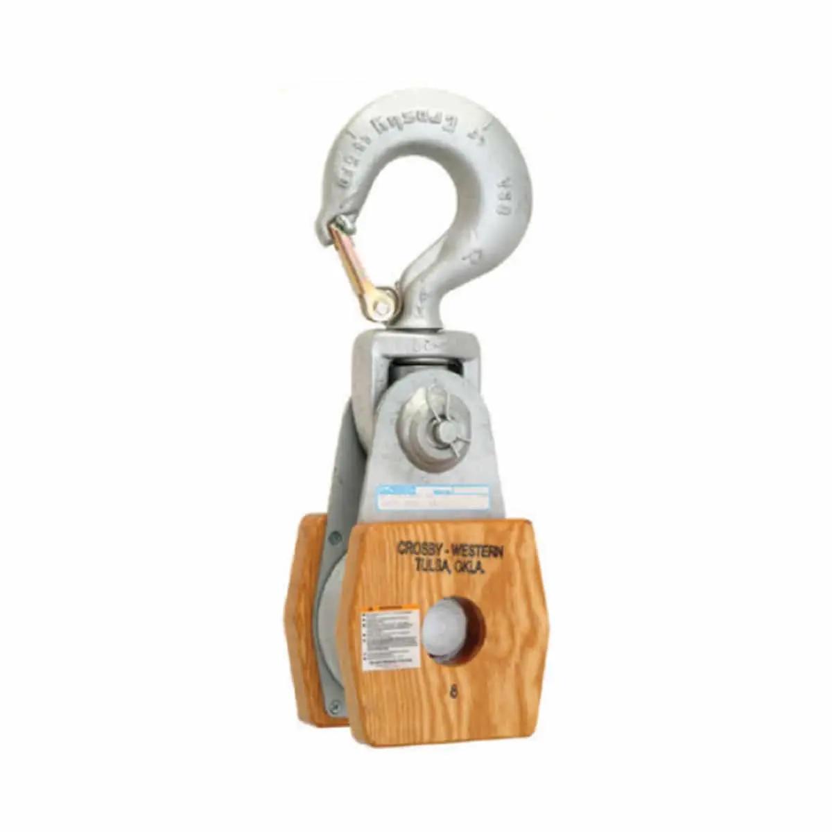 Crosby Western T-385 Wood Shell Snatch Block for Manila Rope