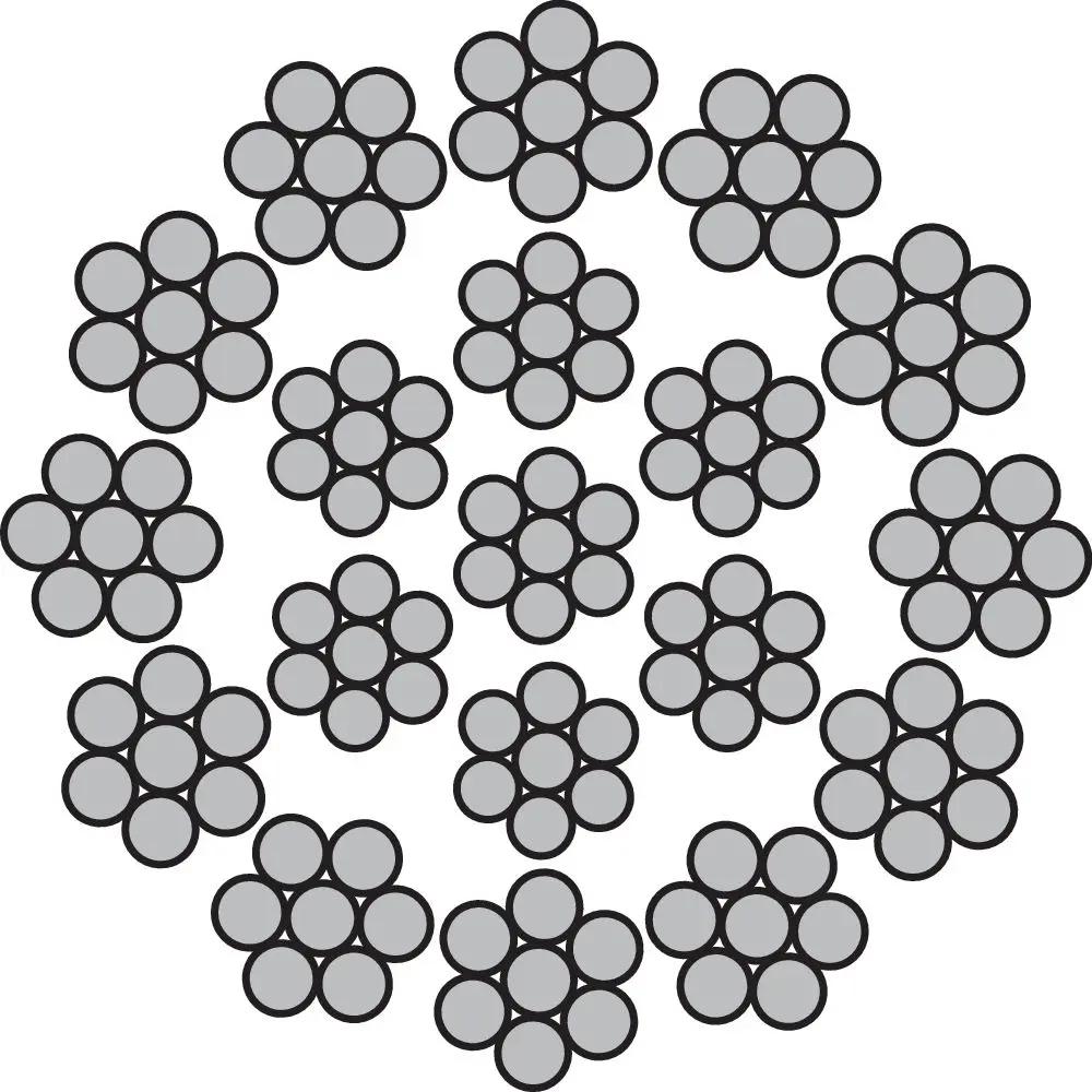 Συρματόσχοινο Ασύστροφο 18x7+XΨ Γαλβ.