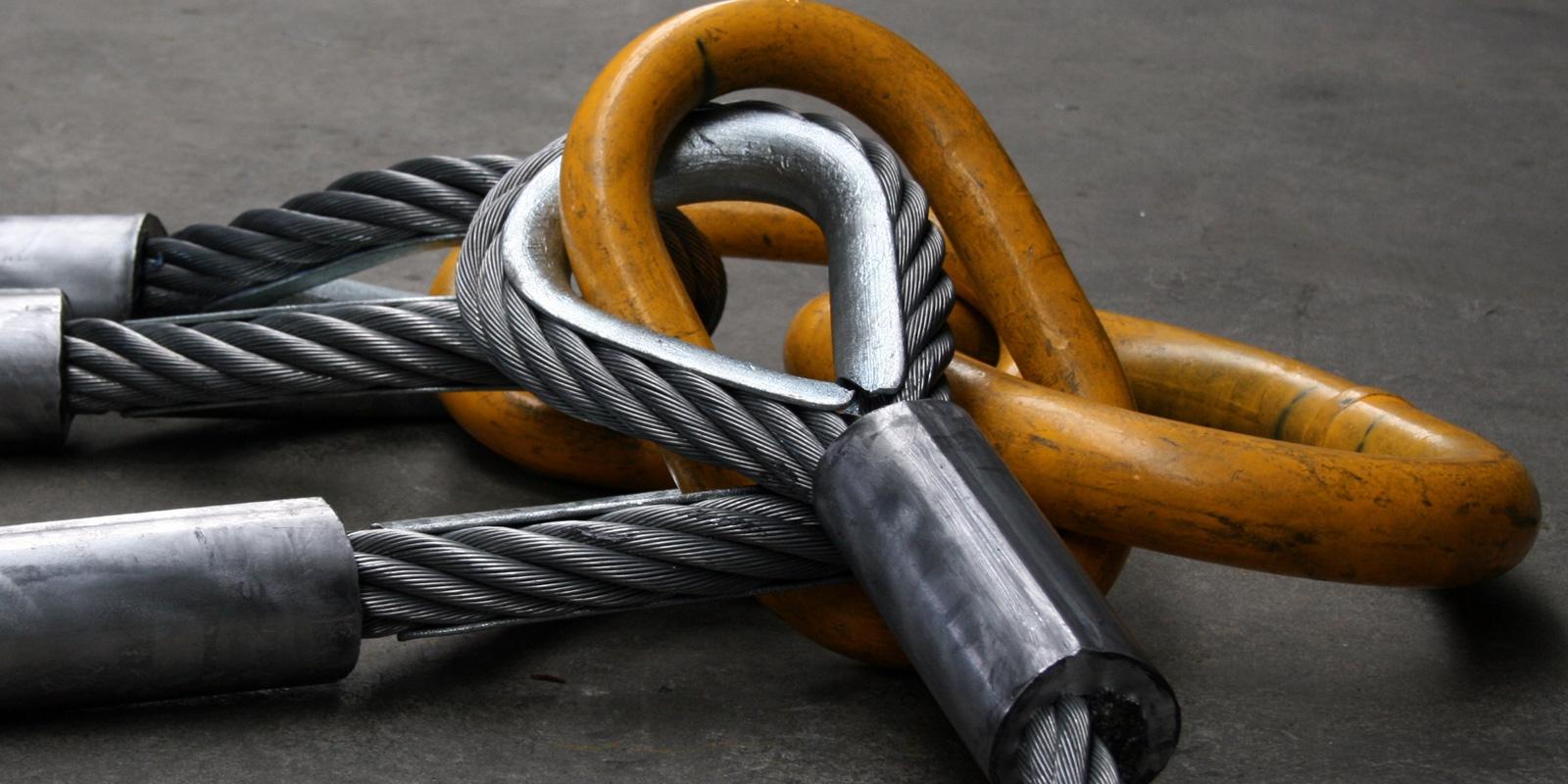 Wire rope slings and sling legs